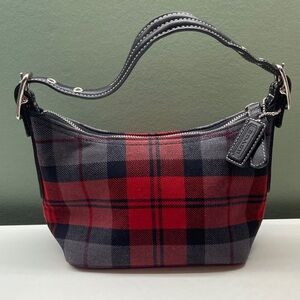 Coach Vintage Red and Black Plaid Bag